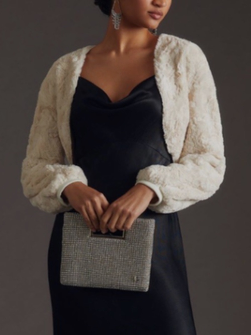 Maeve Sarah faux fur cardigan